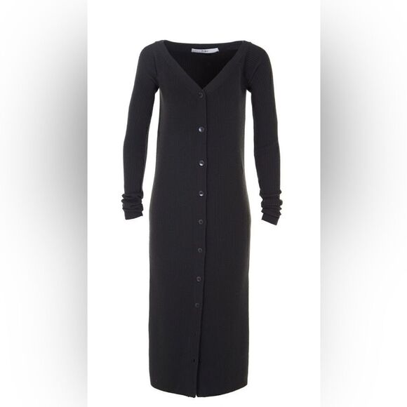 Tibi Merino wool Rib Decollete Sweater Dress - Picture 6 of 11